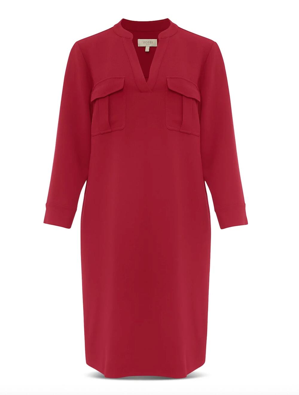 Hobbs London Katelena Mini Shift Tunic Crimson Red Dress Womens Size 8